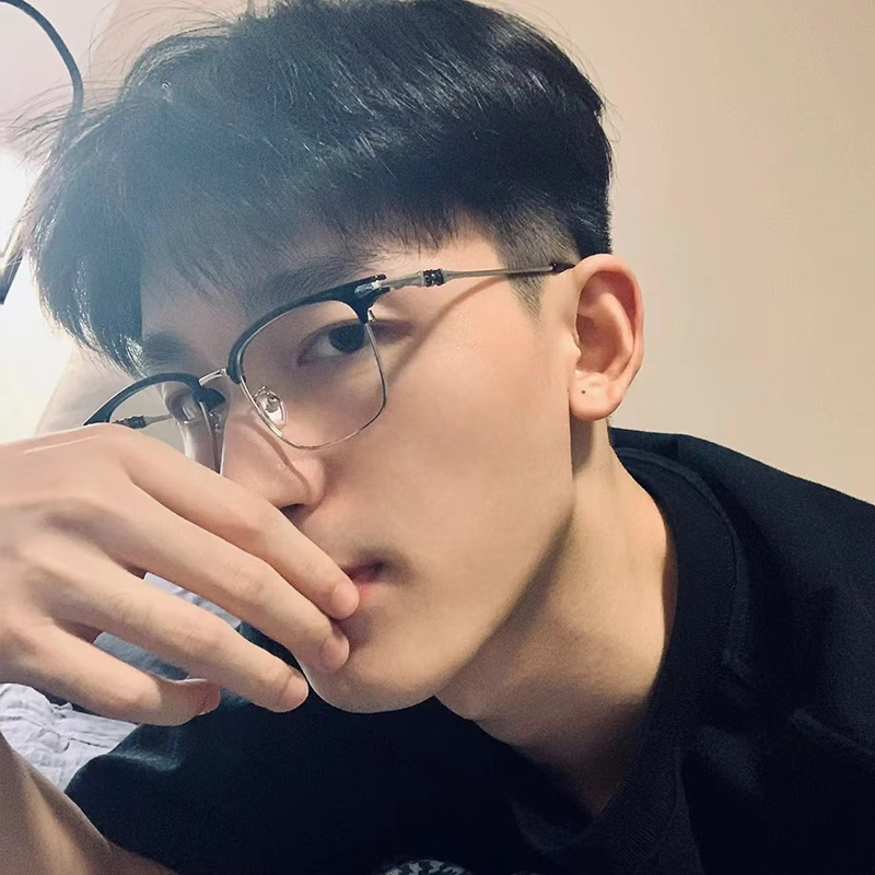复古商务理工男半框眼镜潮禁欲斯文防蓝光辐射可配近视Z眼镜框镜