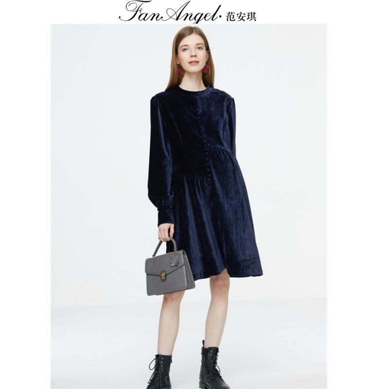 大码孕妇打底连衣裙n秋冬内搭加绒宽松孕妇装冬季连衣裙加厚中长