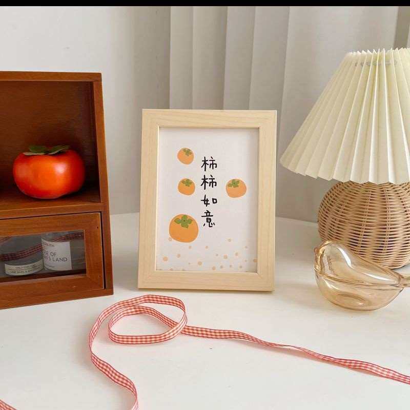 中国风简约祝福语相框7寸画框暖居摆件欢喜长乐相框民宿温居软装
