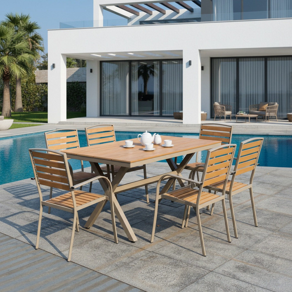 户外桌椅室外别墅庭院露台花园防腐木塑花园防水阳台外摆餐桌椅,住宅家具,桌椅套件,淘宝优惠券,粉丝福利购,淘宝优惠卷