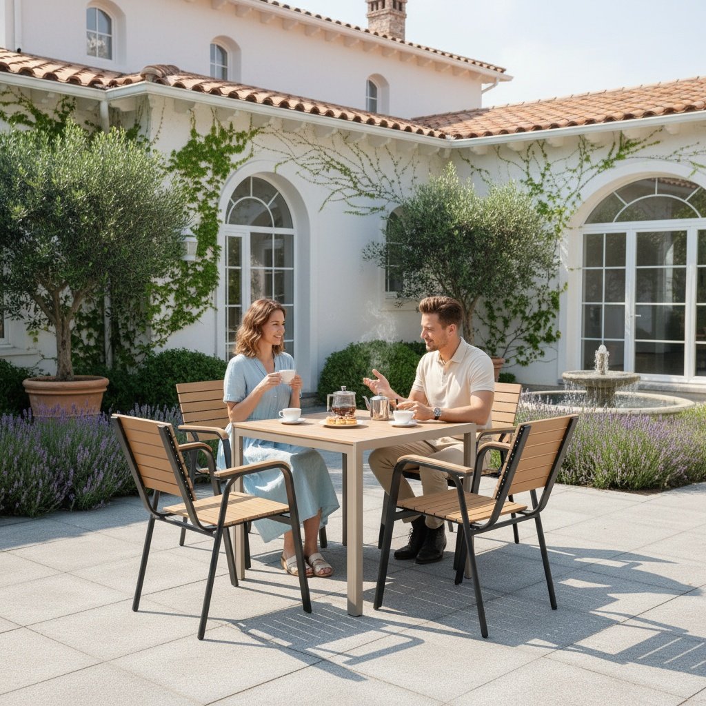 户外桌椅室外别墅庭院露台花园防腐木塑花园防水阳台外摆餐桌椅,住宅家具,桌椅套件,淘宝优惠券,粉丝福利购,淘宝优惠卷