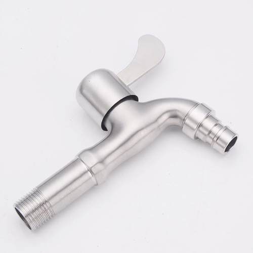 不锈钢洗衣机水龙头家用SUS304阳台 单冷快开水龙头加长厂家