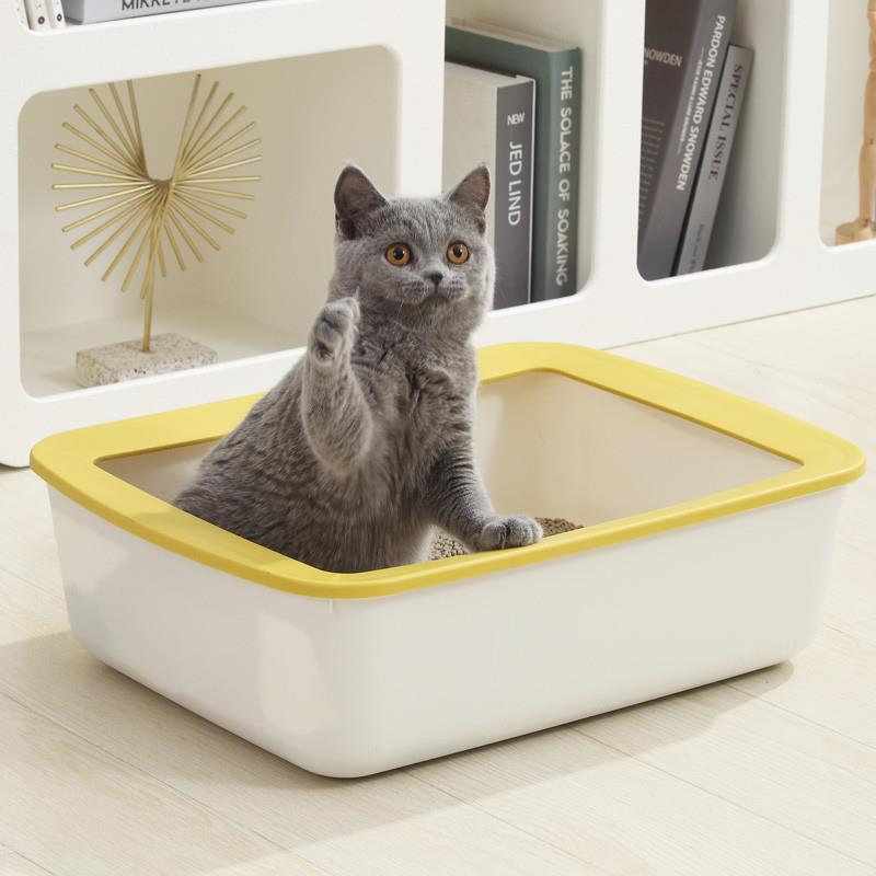 加厚猫砂盆半封闭式防外溅防带砂猫咪厕所幼猫小号屎尿盆猫咪用品