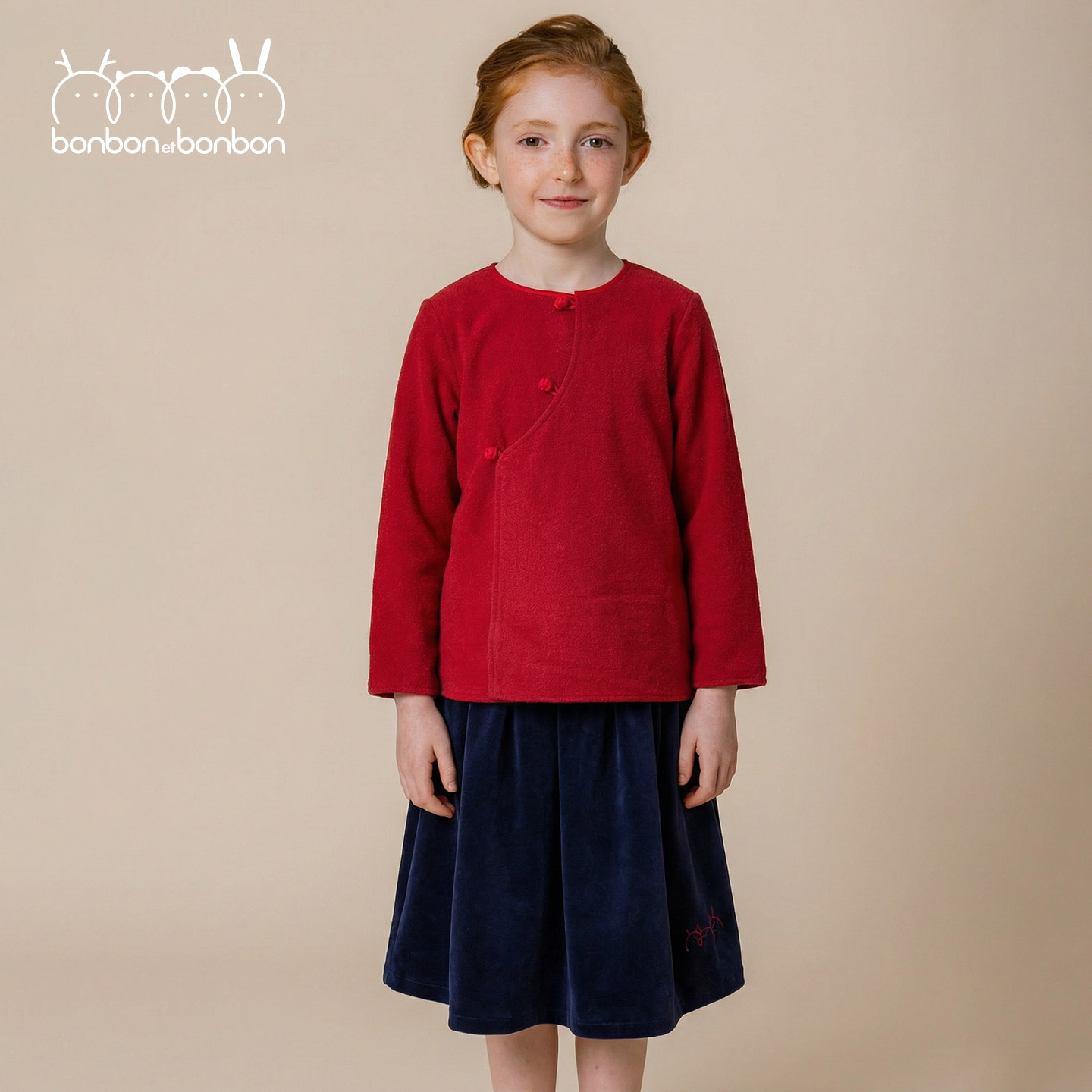 bonbon et bonbon糖葫芦系列男女童唐装外套儿童/灯芯绒蓬蓬A字裙,童装/婴儿装/亲子装,唐装,淘宝优惠券,粉丝福利购,淘宝优惠卷