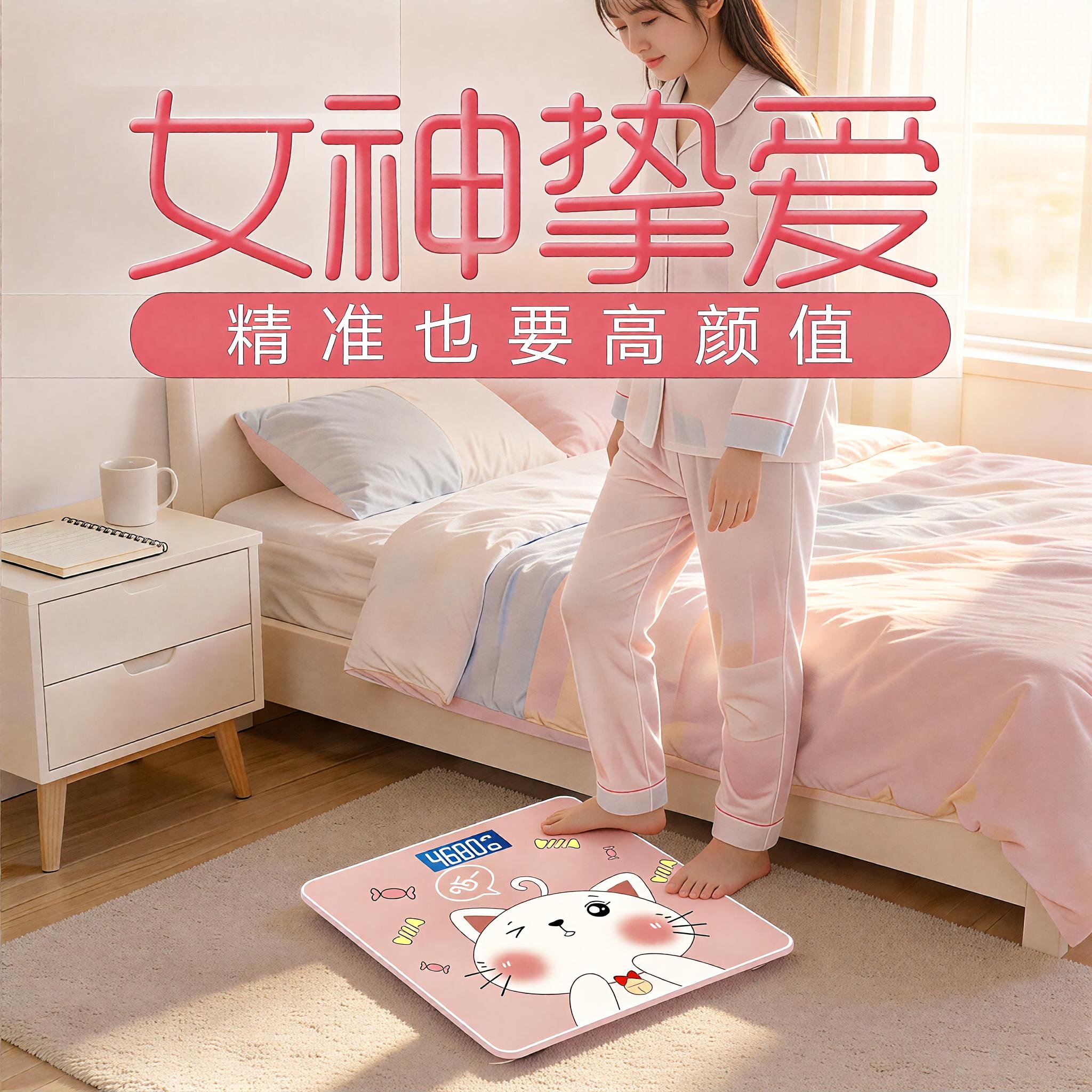 电子秤体重家用电子称高颜智能秤小型可爱女生减肥精准成人用