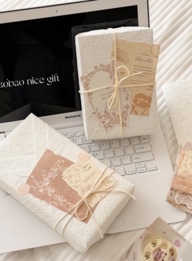 高级感珍珠白双层加厚石纹纸节日花艺装饰礼物包装包刮刮乐送男友