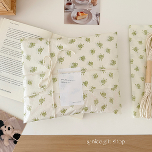 饰 纸打包内衬纸装 ins风绿色玫瑰珠光雪梨纸法式 花卉加厚花艺包装