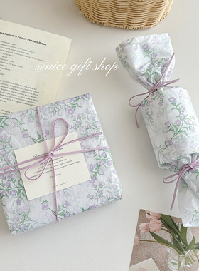 Nice gift~紫色风铃花高颜值浪漫花卉礼物包装纸雪梨纸花艺装饰纸