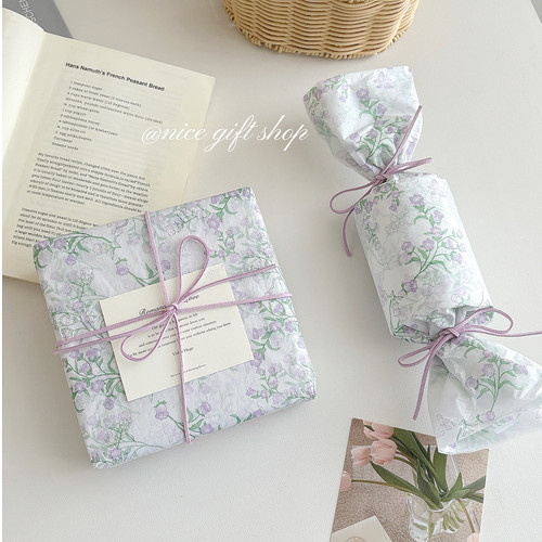 Nice gift~紫色风铃花高颜值浪漫花卉礼物包装纸雪梨纸花艺装饰纸