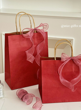 酒红色牛皮纸袋~浪漫喜庆红色牛皮纸袋礼品袋婚礼礼品打包袋送礼
