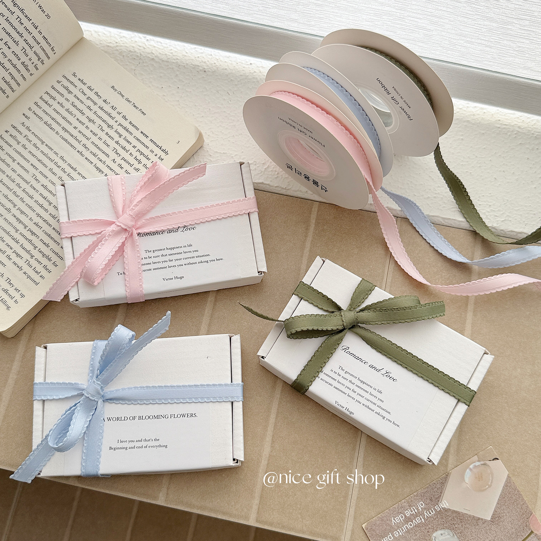 Nice gift~少女芭蕾风纯色丝带diy蝴蝶结双面涤纶缎带礼物装饰绳