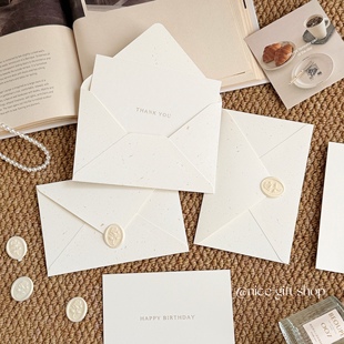 高级感浪漫洒金信封贺卡套装 ins手写表白情书信笺节日祝福语留言