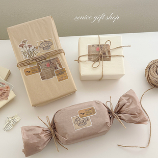 ins棕色系礼物包装 雪梨纸出卡打包内衬纸拍照打底 纸生日礼物包装