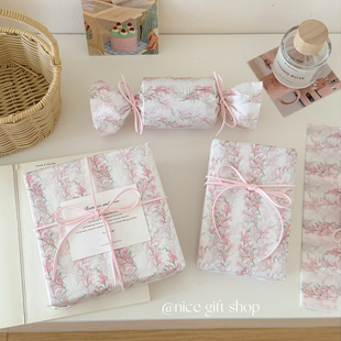 ins风少女心粉色迎春花雪梨纸节日礼物包装 饰纸送给女友 纸鲜花装