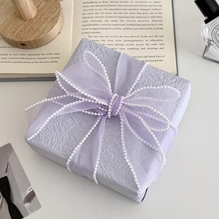 饰纸diy材料 纸节日送对象礼物装 淡紫色褶皱石纹 纸高级感礼物包装