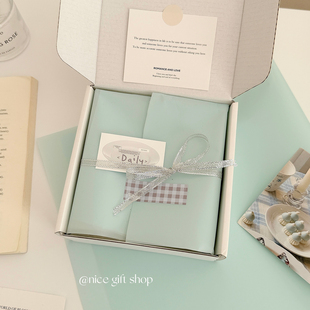 湖水蓝 纸防水加厚礼品纸花艺纸 半透明韩素纸氛围感冬日礼物包装