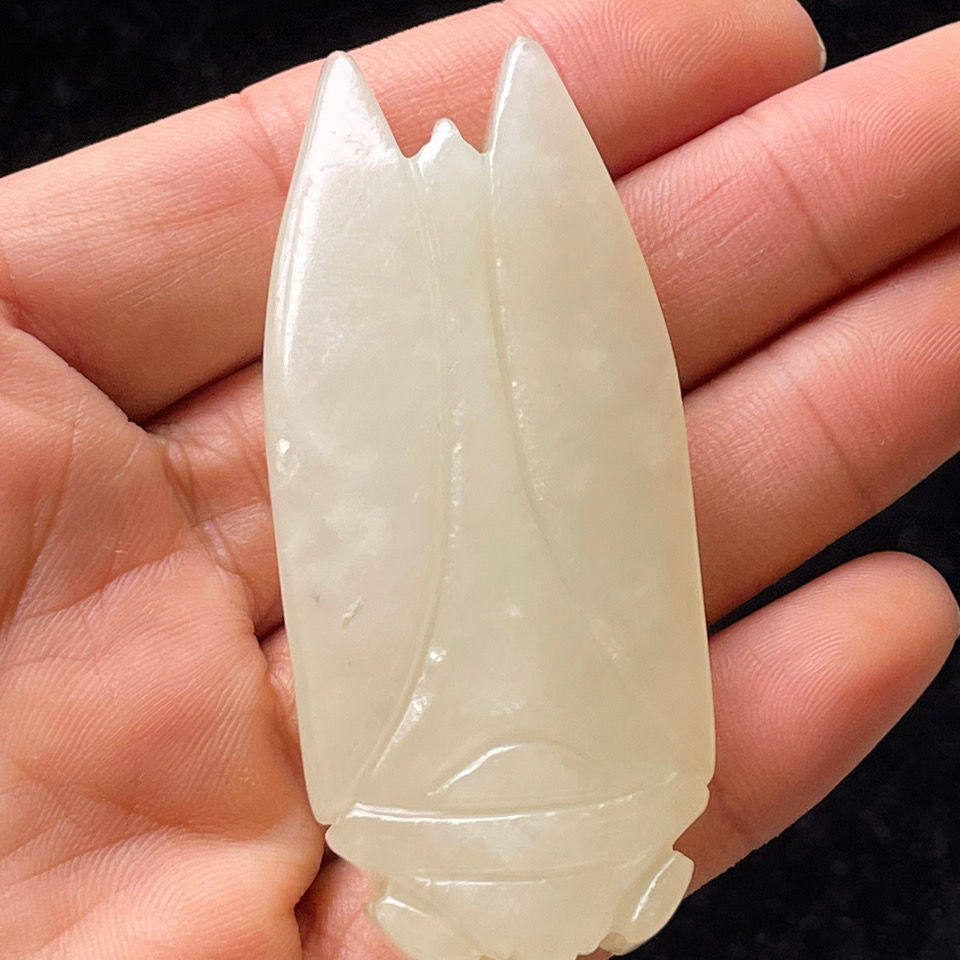 古玩捡漏岫玉明清古董玉石高古玉做旧老物件吊坠挂件把件玉蝉收藏