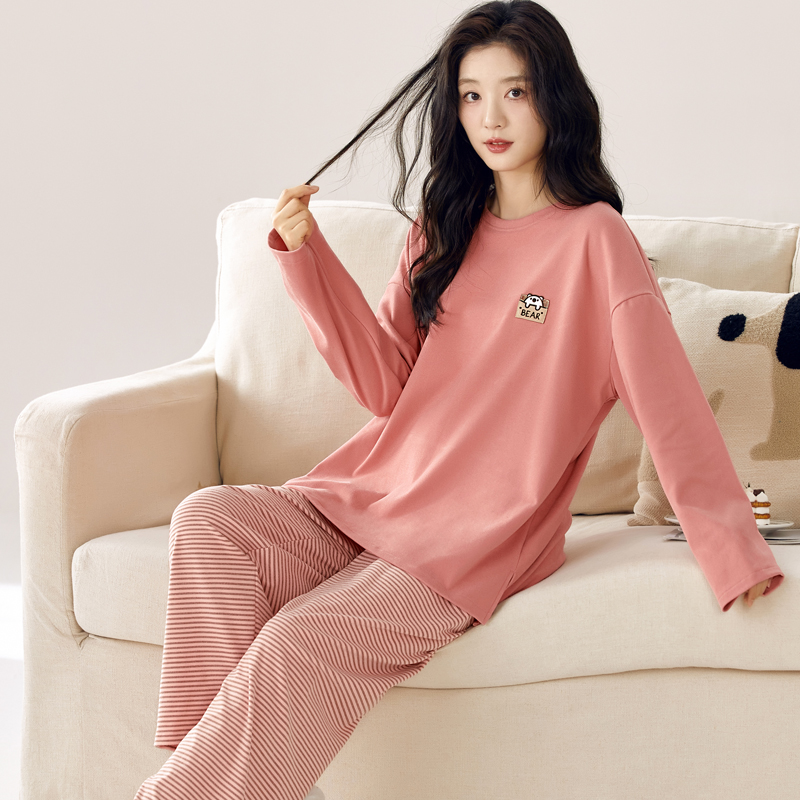 睡衣女春秋德绒家居服套装