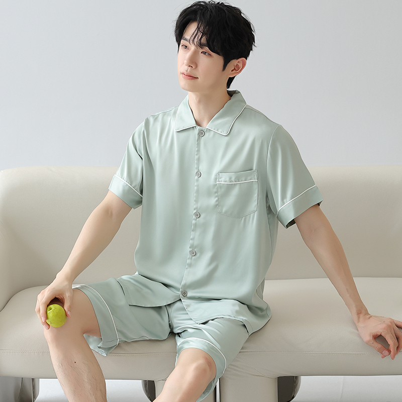 高档睡衣男短袖夏季冰丝薄款2025年新款高级感凉感家居服短裤套装