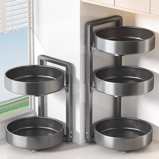 可调节旋转调料架厨房台面转角调味料置物架多层佐料调味品收纳架