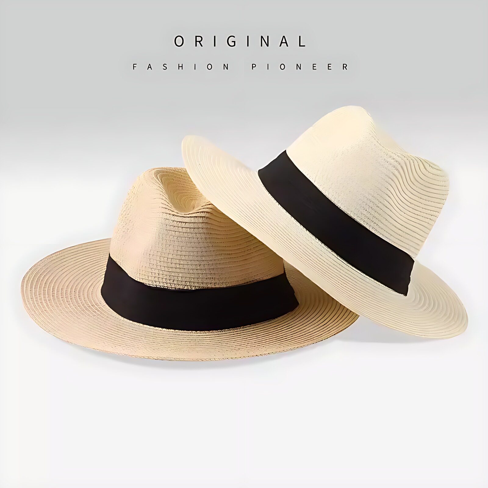 草帽子男士春夏海边度假旅游防晒遮阳沙滩帽英伦爵士百搭巴拿马帽