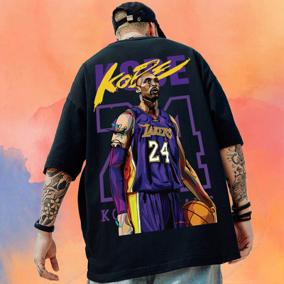 科比纪念篮球黑曼巴印花嘻哈球衣