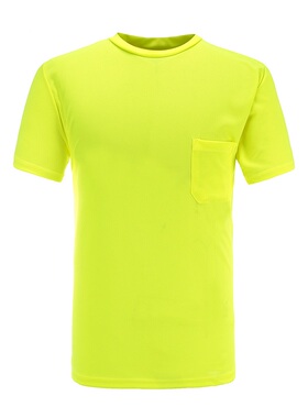 荧光T恤工作服建筑工短袖运动t恤路政施工安全T恤骑行衣服短袖
