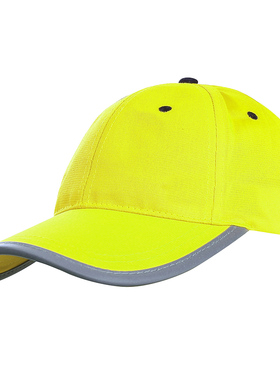 反光帽安全夜光儿童安全上学小黄帽环卫工人遮阳帽定制路政公路帽