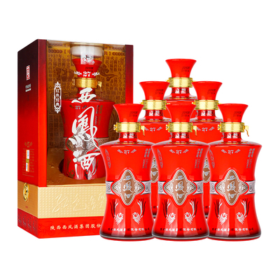 西凤酒红色经典27官方旗舰店陕西凤香型白酒52度纯粮食高度年份酒