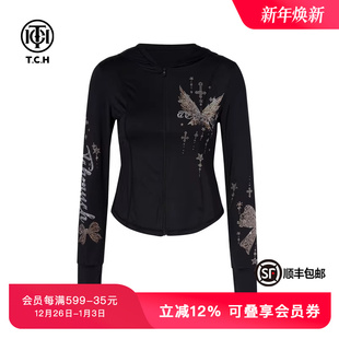 轻薄百防晒服外套上衣女T75B27E5017 夏季 TCH私服烫钻时尚 休闲修身