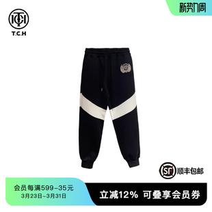 TCH轻奢潮牌翅膀徽章刺绣烫钻长裤 T69D20E6003