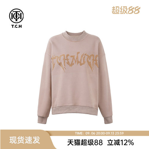 TCH潮牌字母翅膀烫钻卫衣