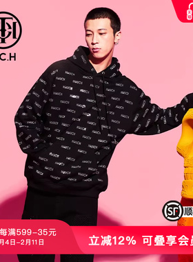 TCH轻奢潮牌冬季新款时尚通勤保暖加厚连帽卫衣T69D126025