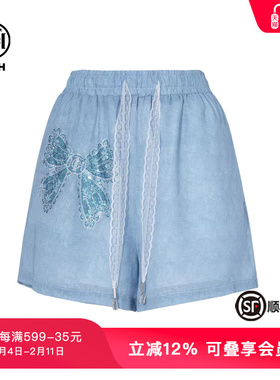 TCH私服烫钻时尚百搭潮流休闲宽松短裤女夏季新款T75B21E5052