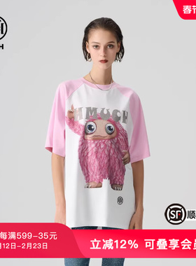TCH轻奢夏季新款烫钻卡通宽松短袖T恤男女同款T72B106150