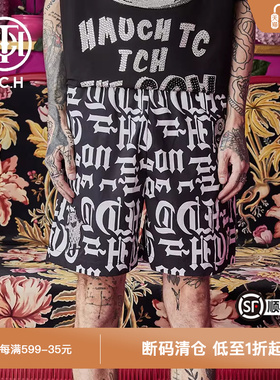 TCH潮牌轻奢潮牌潮牌大C短裤字母烫钻时尚英式复古休闲T66A216130