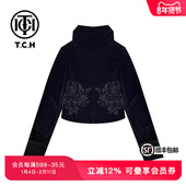 TCH新中式 系列花卉烫钻连帽防晒衫 T72B27E9035