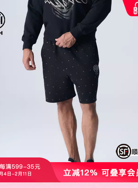 TCH夏季新款轻奢烫钻休闲百搭宽松短裤男女同款T72B216015