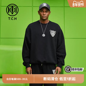 TCH轻奢潮牌卫衣烫钻豹子头新款 男女圆领套头上衣T69A116011