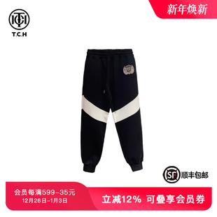 TCH轻奢潮牌翅膀徽章刺绣烫钻长裤 T69D20E6003