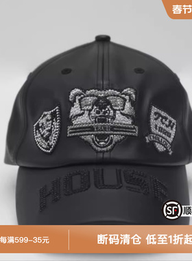 TCH潮牌熊头烫钻黑色鸭舌帽T66A418110
