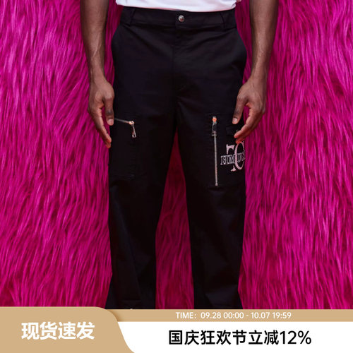TCH时尚潮牌黑色多口袋机能风直筒户外百搭休闲裤长裤S69A206018