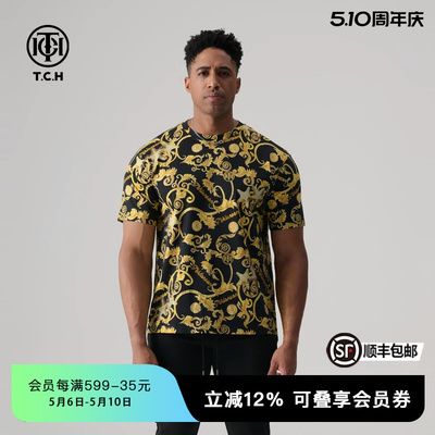 TCH夏新款烫钻轻奢个性时尚半袖潮流T恤男女同款T72B106163
