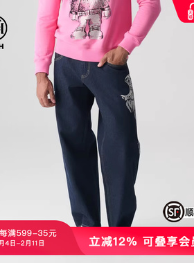 TCH轻奢春秋新款时尚复古烫钻经典系列牛仔裤T72A208006