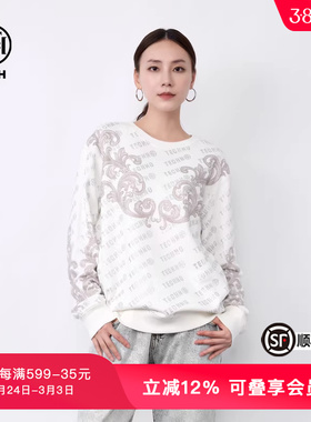 TCH烫钻潮牌字母满印圆领卫衣男女同款春秋新款T72C116116