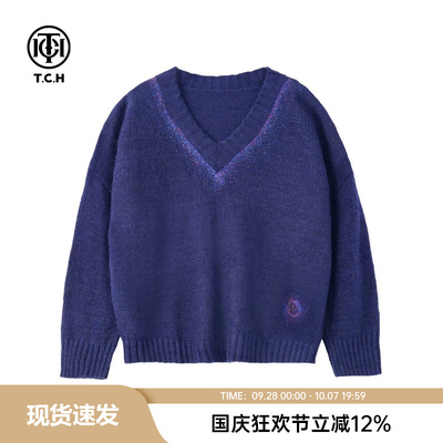 显瘦设计感宽松毛针织衫