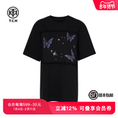 TCH私服烫钻时尚 T75C10B1021 新款 休闲百搭宽松短袖 T恤女夏季