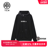 TCH轻奢潮牌连帽卫衣男冬新款 简约休闲烫钻上衣T69D126022