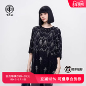 潮流烫钻莫代尔休闲日常百搭短袖 T恤男女同款 夏季 TCH时尚 新款