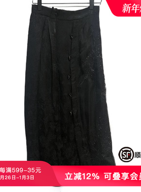 TCH时尚潮牌花卉亮片新中式纱网半身裙T75A22M9083